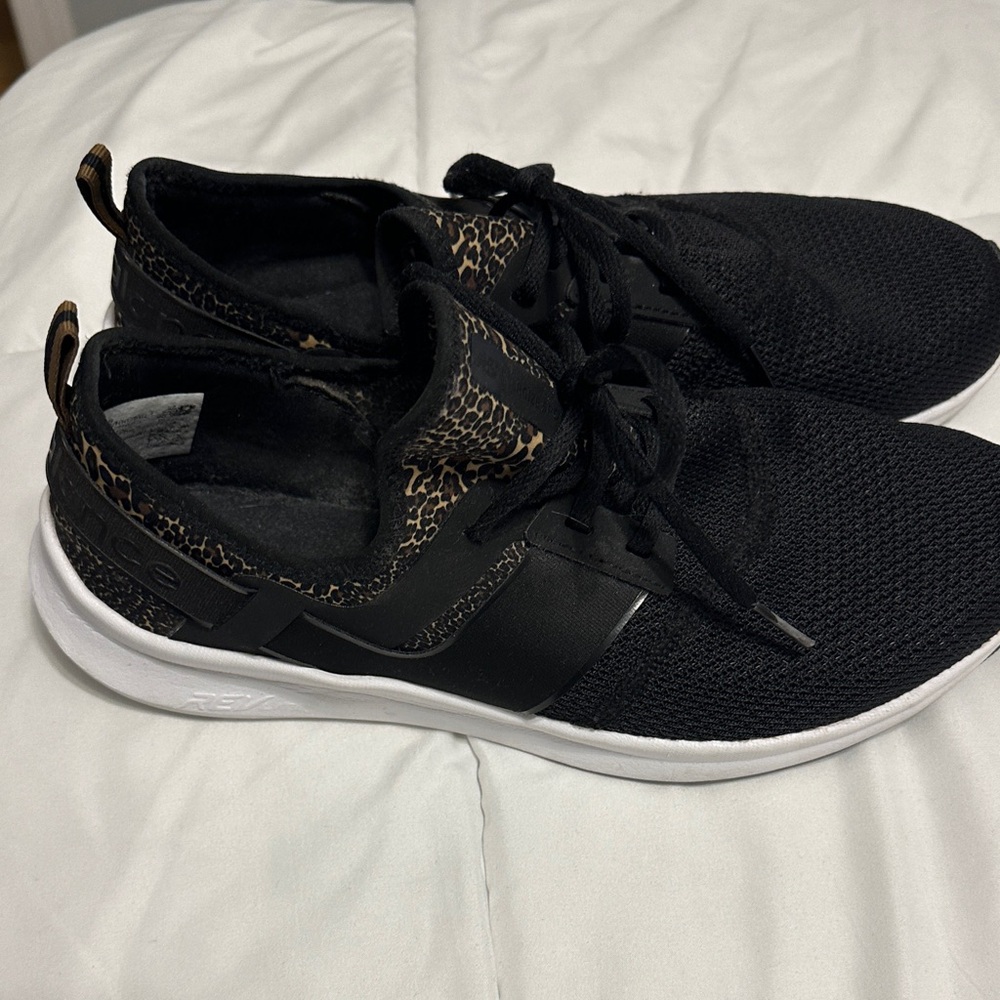 New Balance Black and Leopard Sneakers